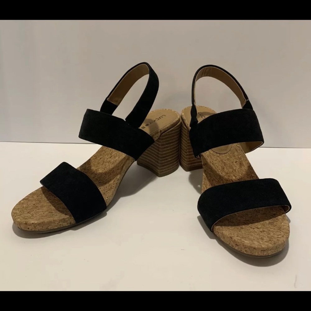 Lucky Brand black strapped heels